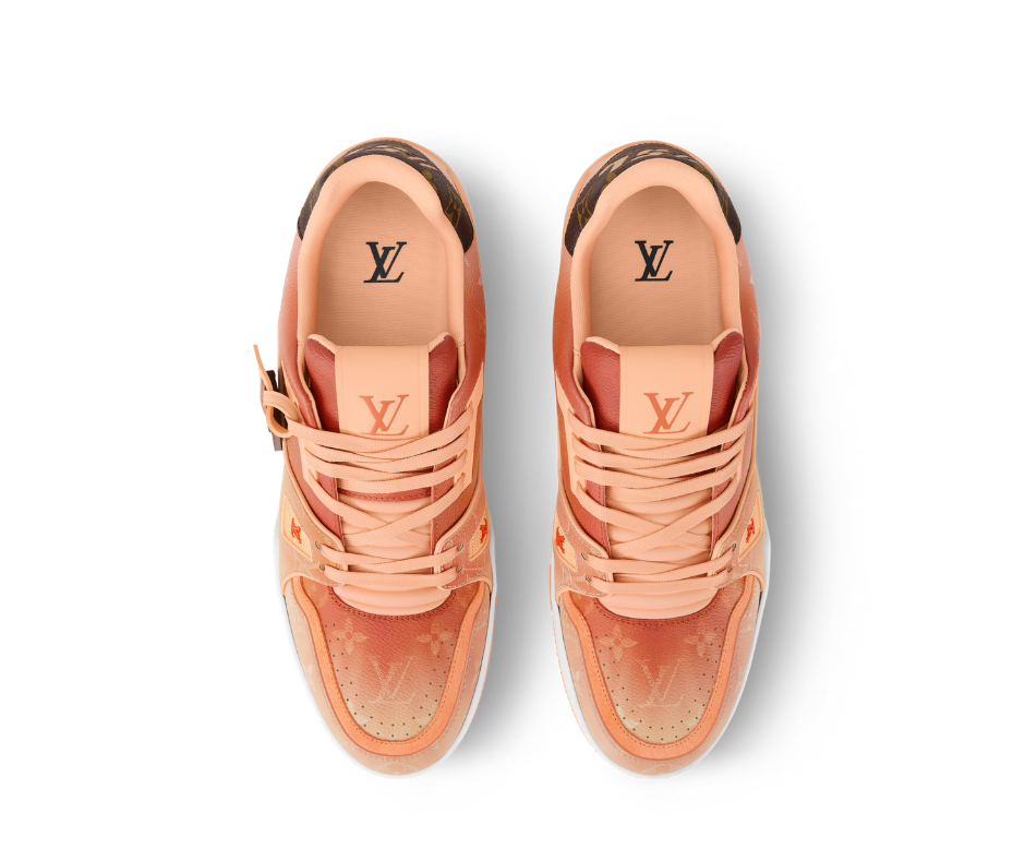 Sneakers street X Orange colorful leather