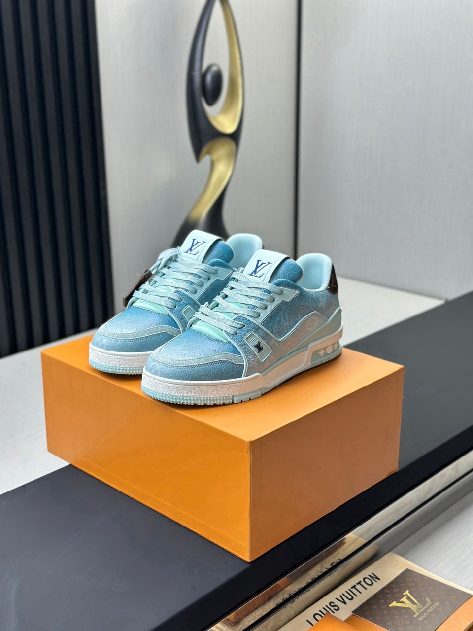 Sneakers street X Sky Blue colorful leather
